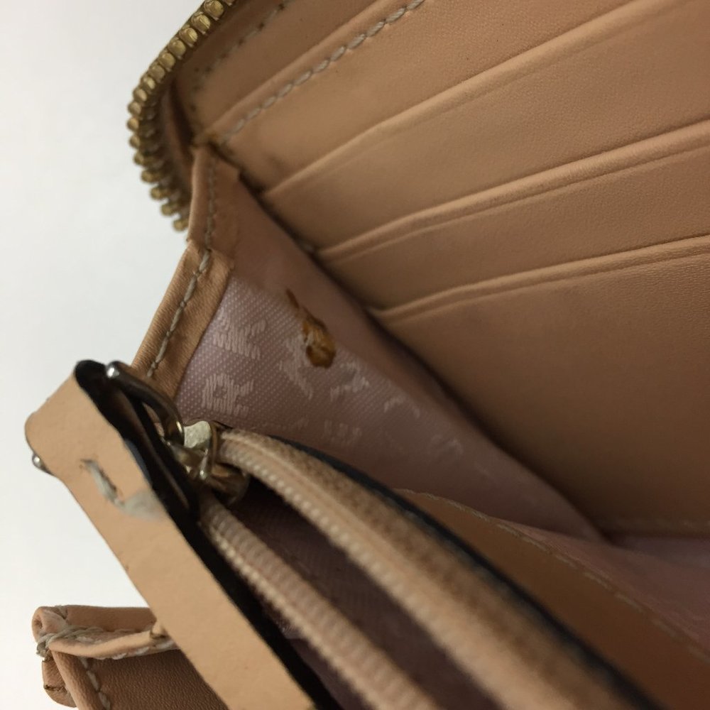 KATE SPADE New York Rose Gold Logo 100% Genuine Cow Leather Zip Around Wallet - Picture 7 of 10